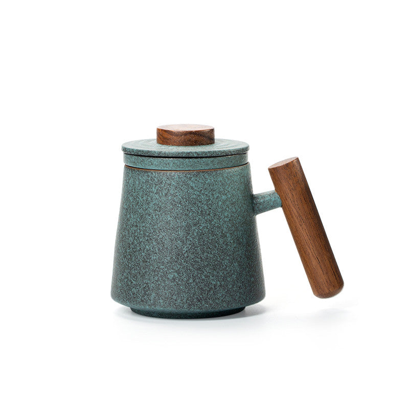 Glazed Wooden Handle Mug