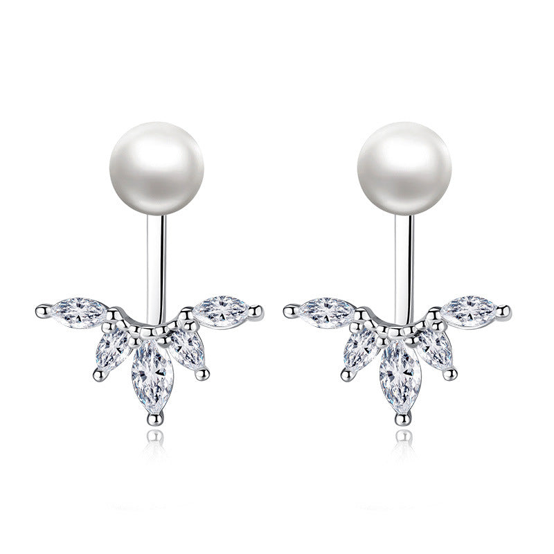 Female Korean Version Of Peacock Tail Exaggerated Pearl Earrings