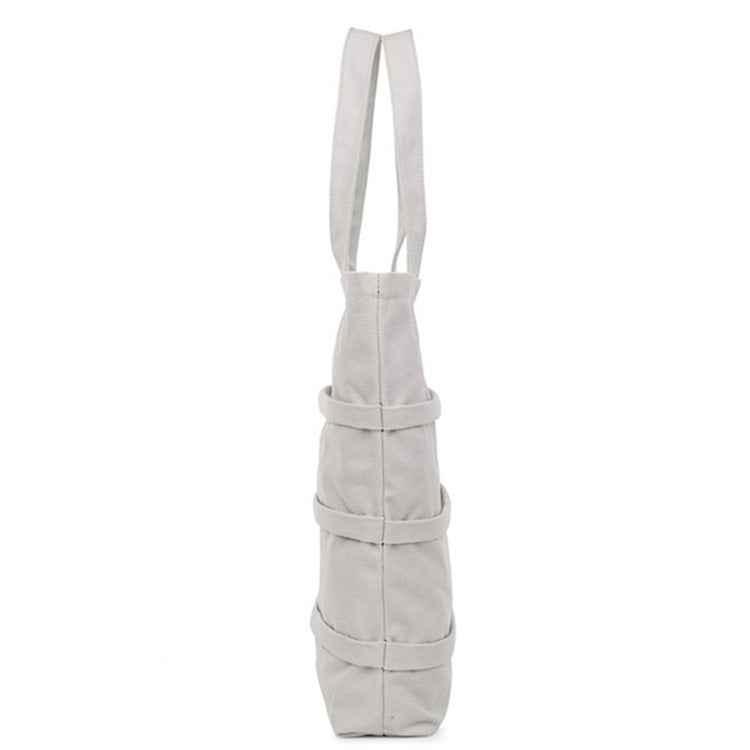 Shenzhen manufacturers professional custom white canvas tote bag ladies portable large capacity single shoulder bag printing fold belt