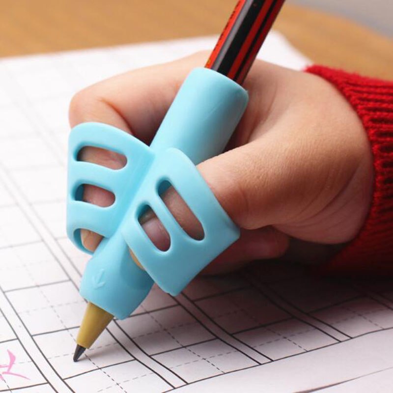 Two-Finger Grip Silicone Baby Learning Writing Tool Writing Pen Writing Correction Device Children Stationery Gift 3pcs