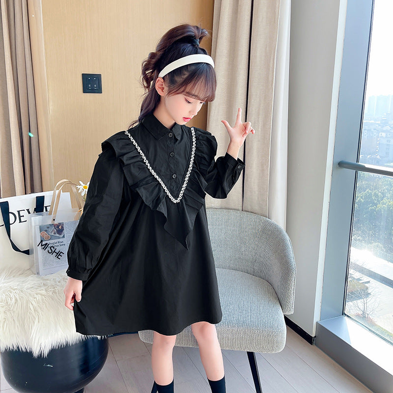 Korean Style Children's Black Skirt Loose For Big Children