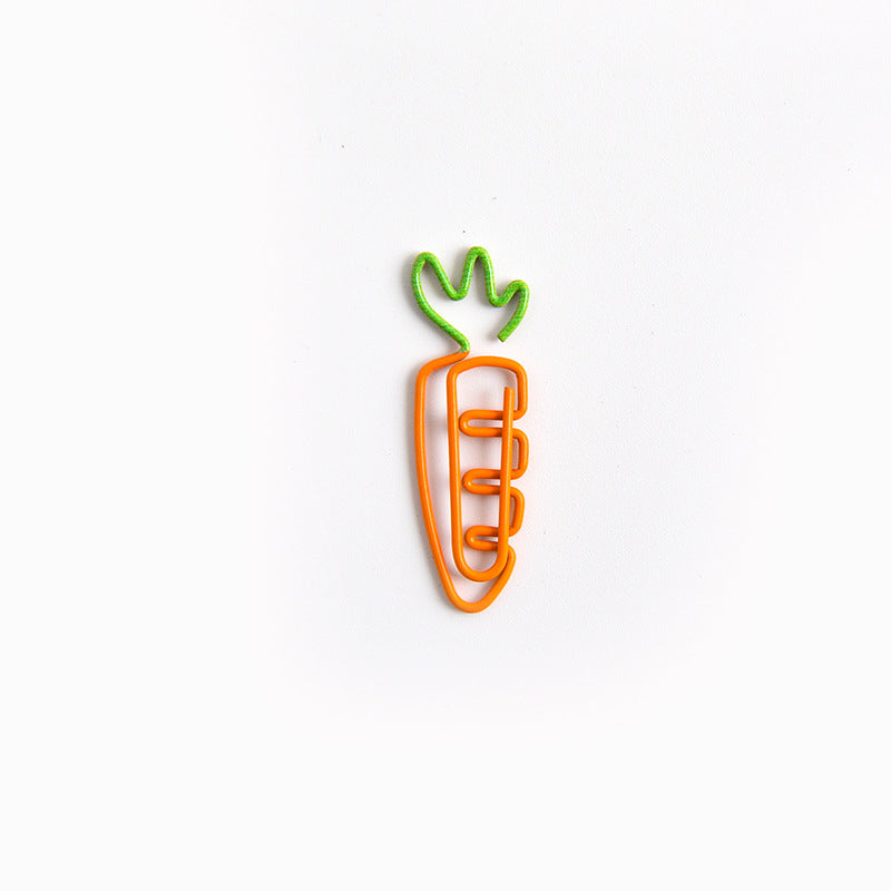 Cartoon Cute Fruit Carrot Paper Clip White Radish Note Holder Simulation White Radish Paper Clip Office Stationery