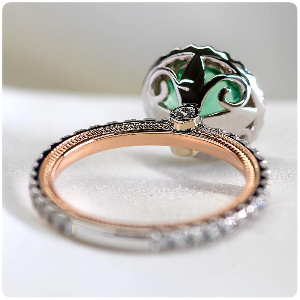 All-match Zircon Ladies Ring Silver-plated Copper