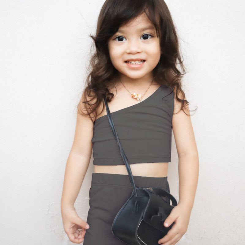 Baby Girl Fashion Cotton Sleeveless Off Shoulder Vest Top Shorts Set