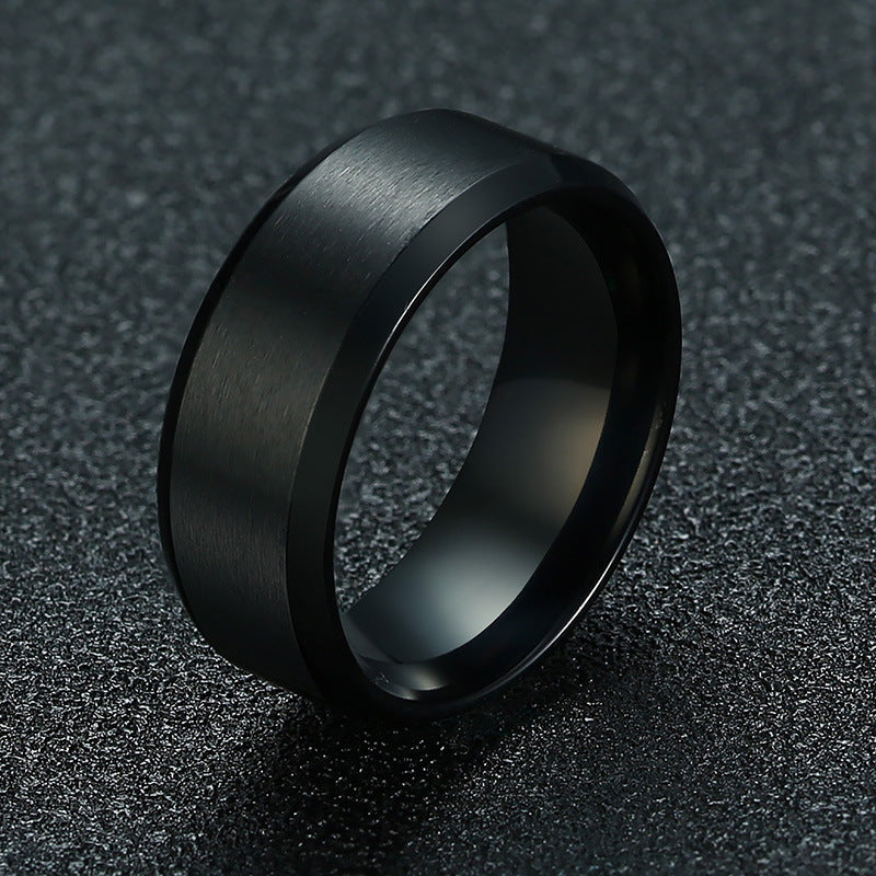 خاتم أسود من التيتانيوم الصلب