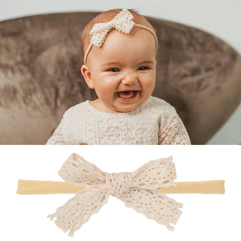 Baby Nylon Headband Set Bow Cotton And Linen Headband