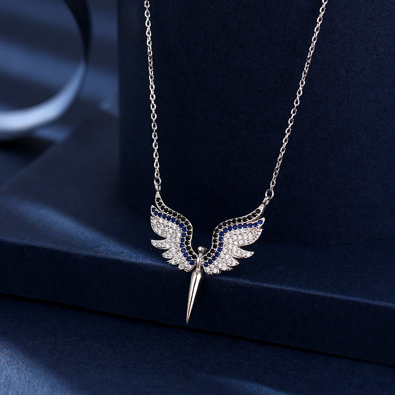 Micro-set Fancy Diamond Angel Wings Necklace