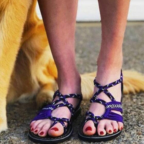 Colorblock knot sandals