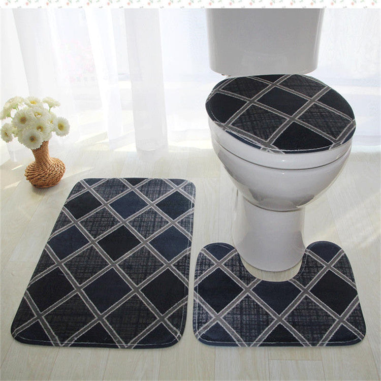 Three-piece Absorbent Bath Mat For Carpet Bathroom Toilet