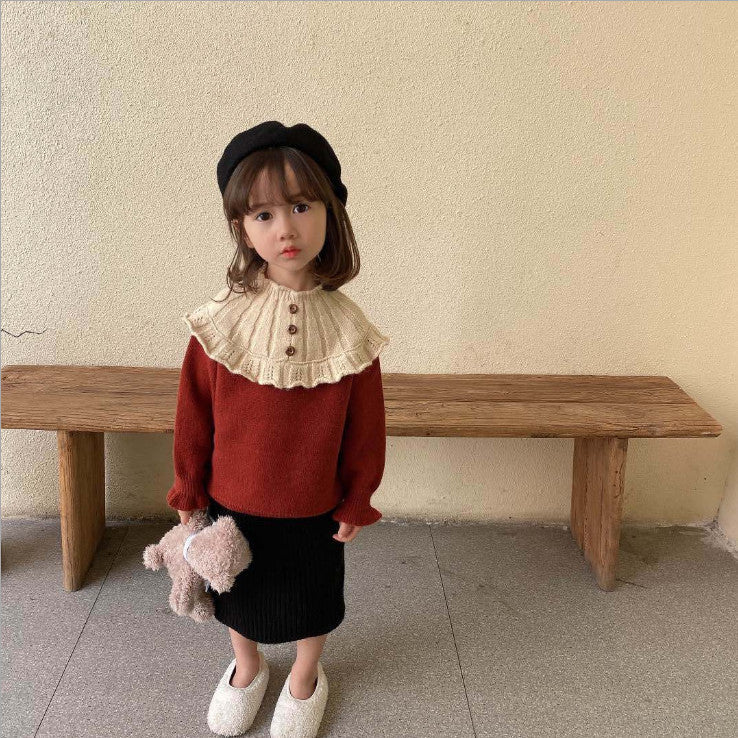 Girls' Knitted Sweaters For Autumn And Winter New Thick Pullover Sweater