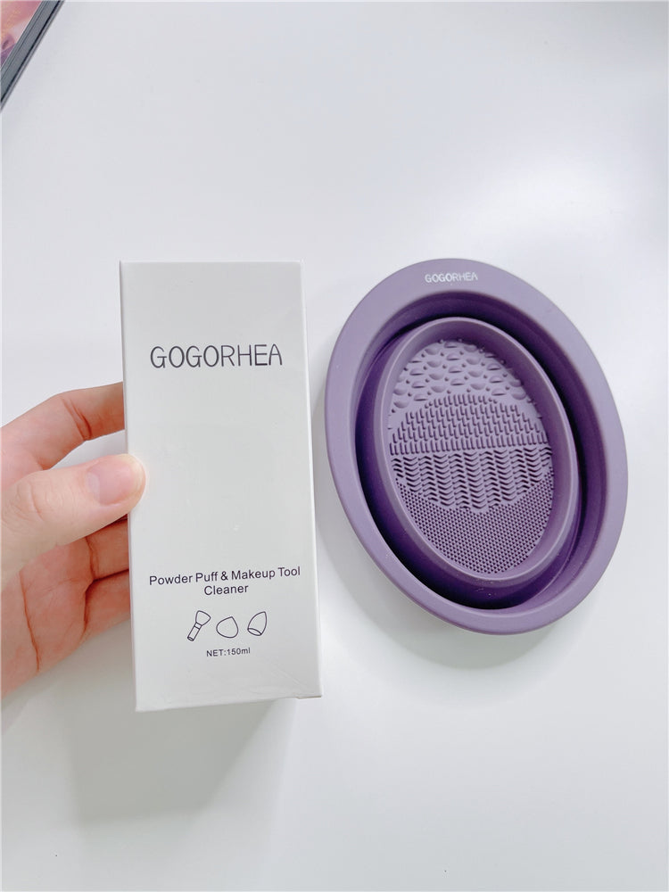 Scrubbing Pad Cleaning Pad Makeup Brush Cleaning Bowl Powder Puff Beauty Tool Silicone Scrubbing Plate