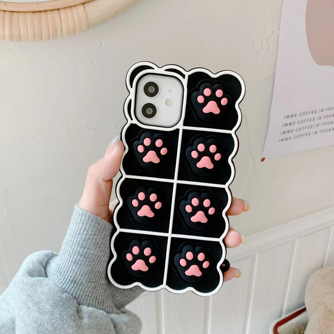 Compatible with Apple , Decompression Artifact Cat Paw Bear Pinch 11 Silicone Sleeve