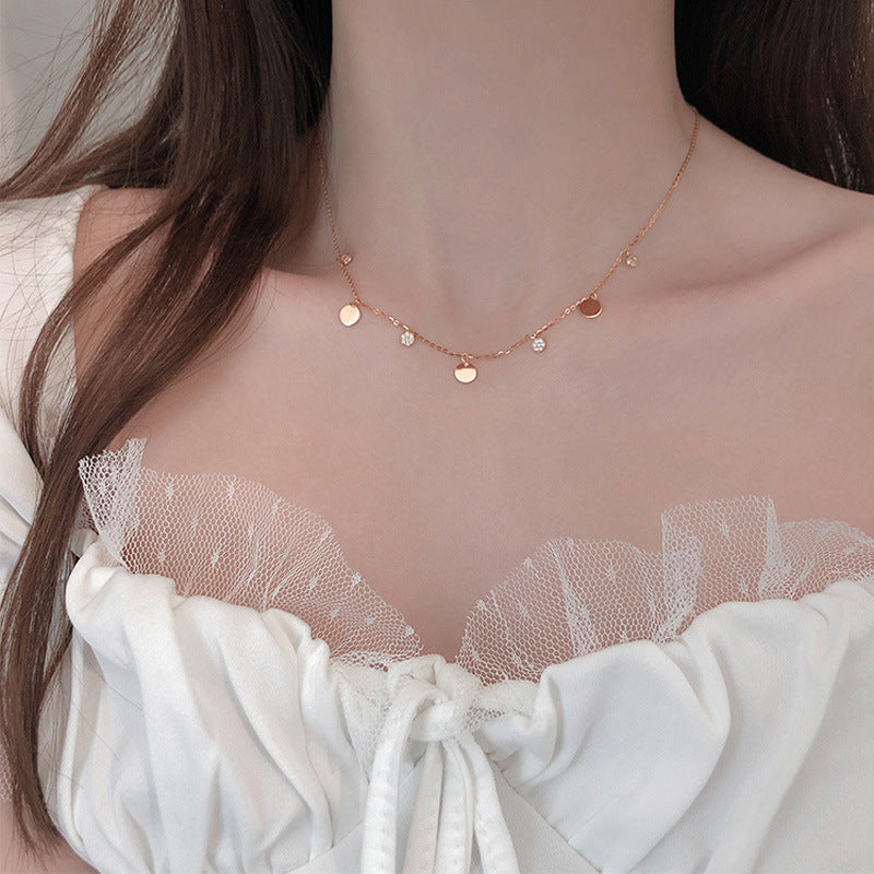 Fashionable And Simple Multi-disc Geometric Shape Wild Clavicle Chain Necklace Female