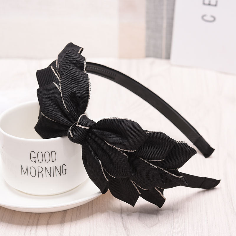 Korean Style Cute Hair Accessories Wholesale Women's Solid Color Bow Headband