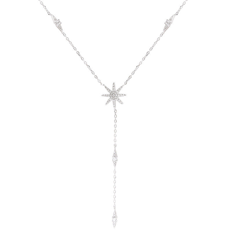 Six-Pointed Star Long Tassel Necklace