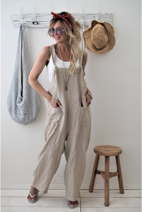 Casual Plus Size Overalls With Pockets In Multicolor
