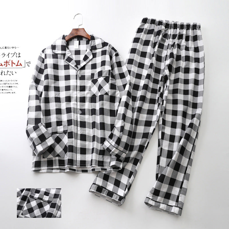 Men's Printed Long-sleeved Trousers Pajama Set