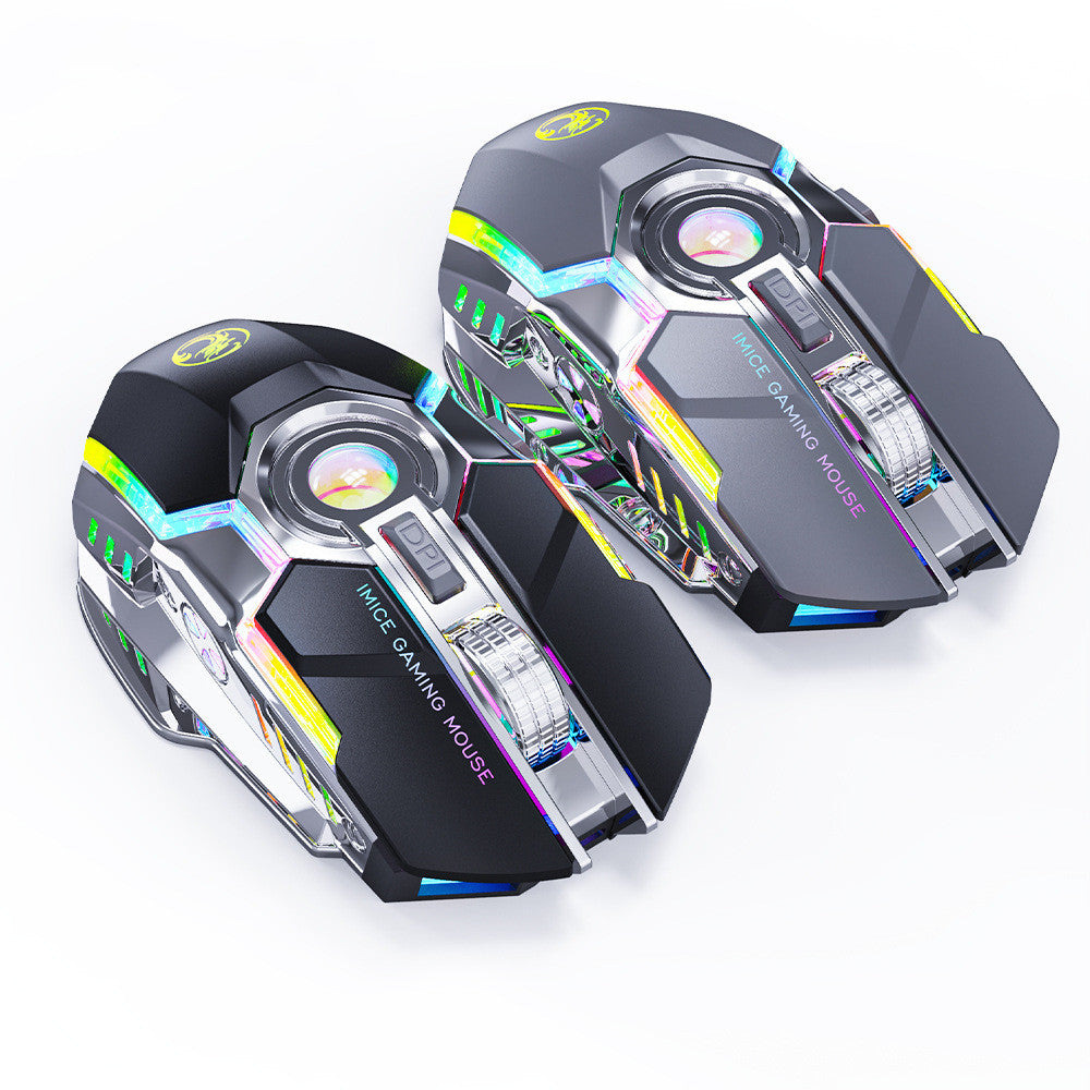 7-button 2.4G Silent Charging RGB Streamer Horse Racing Wireless Gaming Mouse