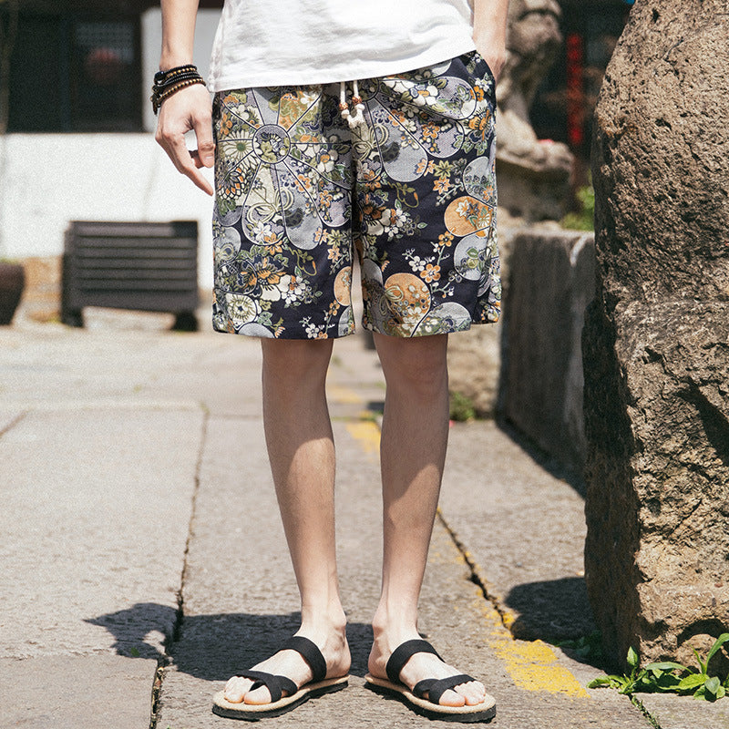 Youth Lace-up Shorts Straight Five-point Pants
