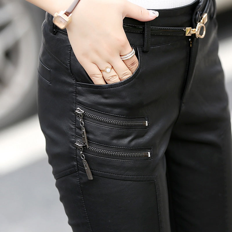 Versatile And Stylish Leather Trousers Pants