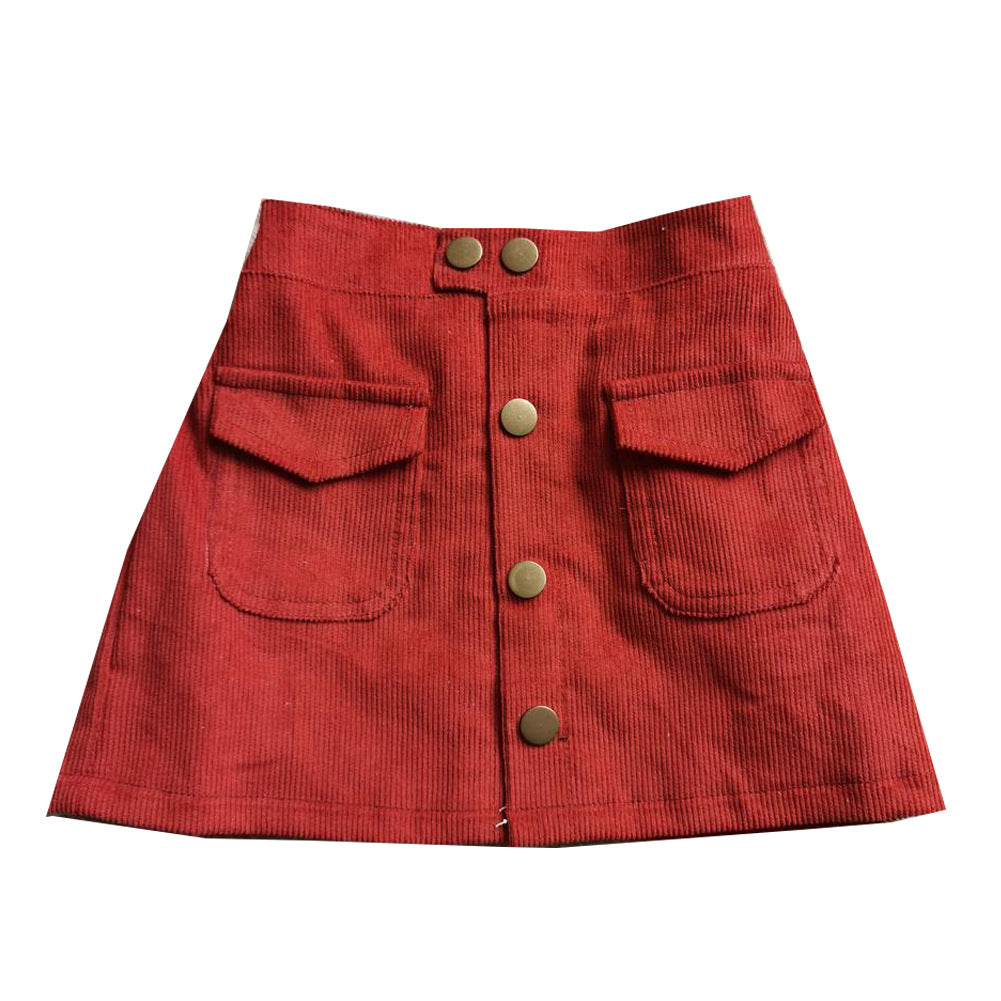 Girls' Skirts Western Style Corduroy Hip Skirts