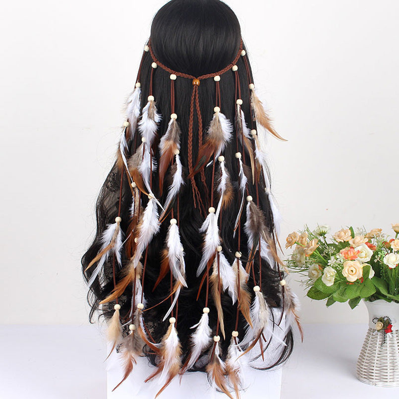 Bohemian Long Feather Headband Feather Hair Accessory