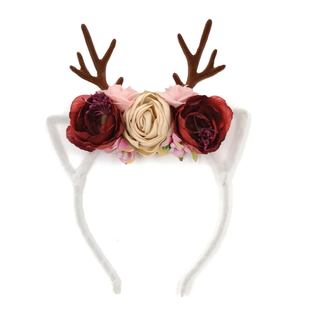 Baby headband Christmas antler ear nylon headband