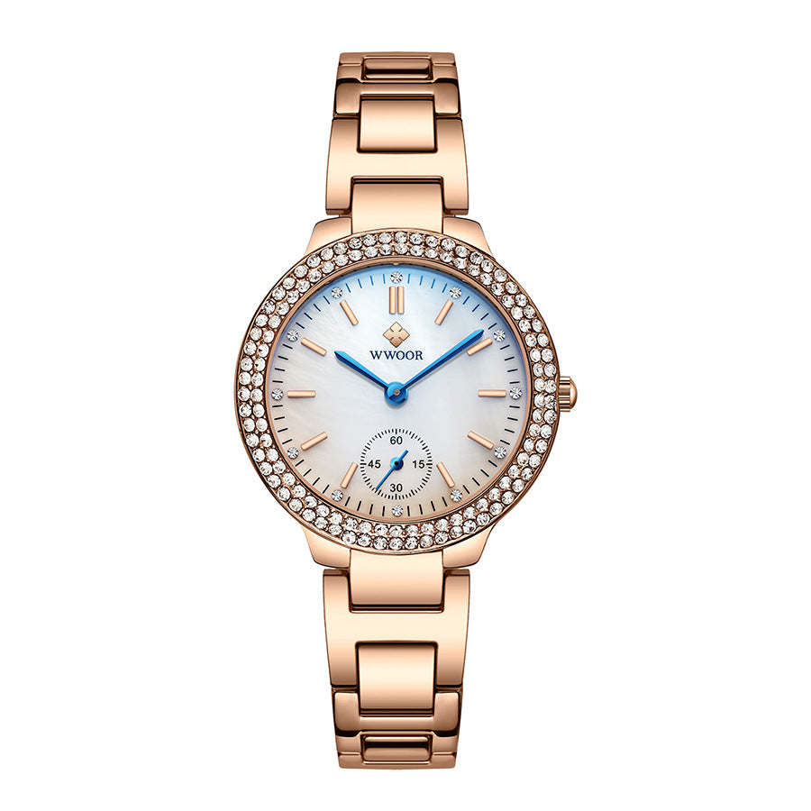 Illusive Color Glass Watch Set With Diamond