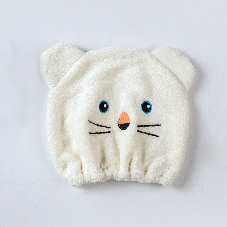 Children's Cute Cat Cartoon Absorbent Hair Dryer Hat