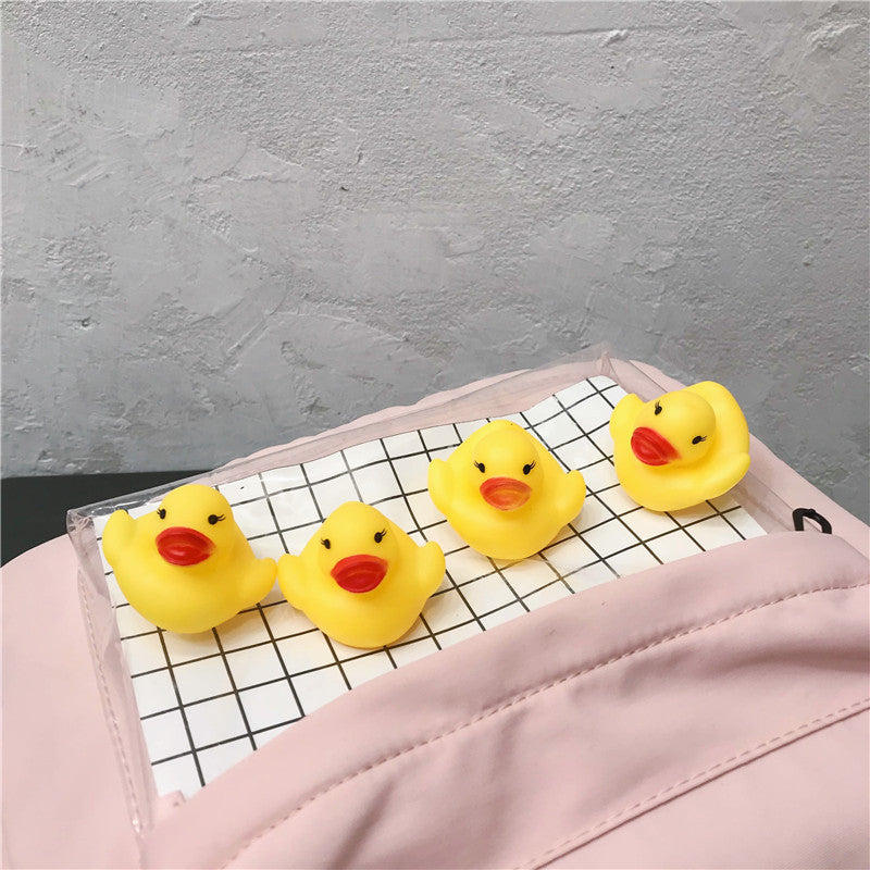 Cute little yellow duck transparent backpack