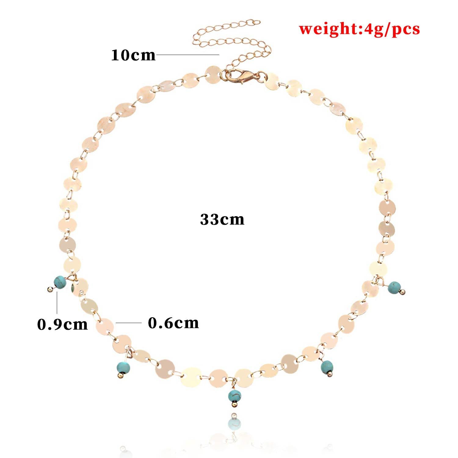 Handmade Chain Turquoise Pendant Necklace Jewelry