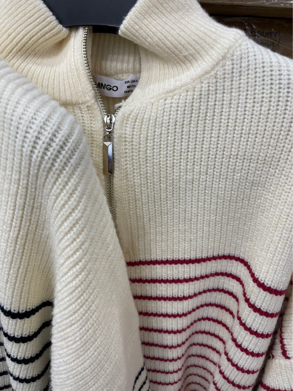 High Neck Bottoming Knitted Sweater With Stripes
