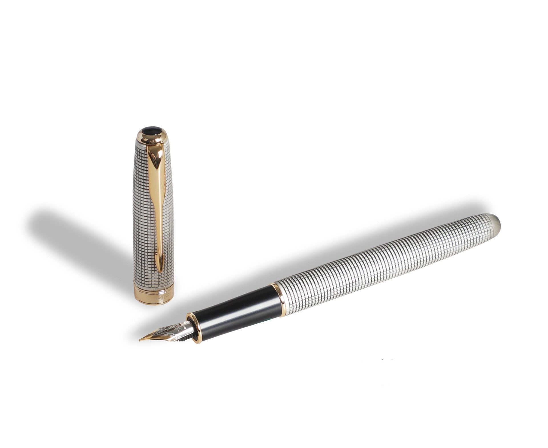 Black Plaid Silver Series Business Pen