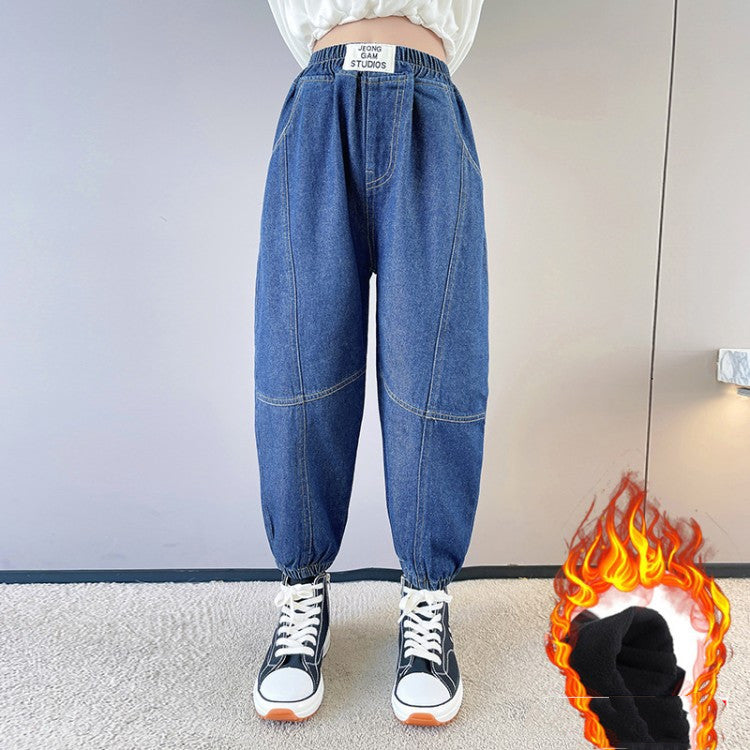 Girls' Harem Pants Fashion Children's Casual Big Kids' Jeans Foreign Wear