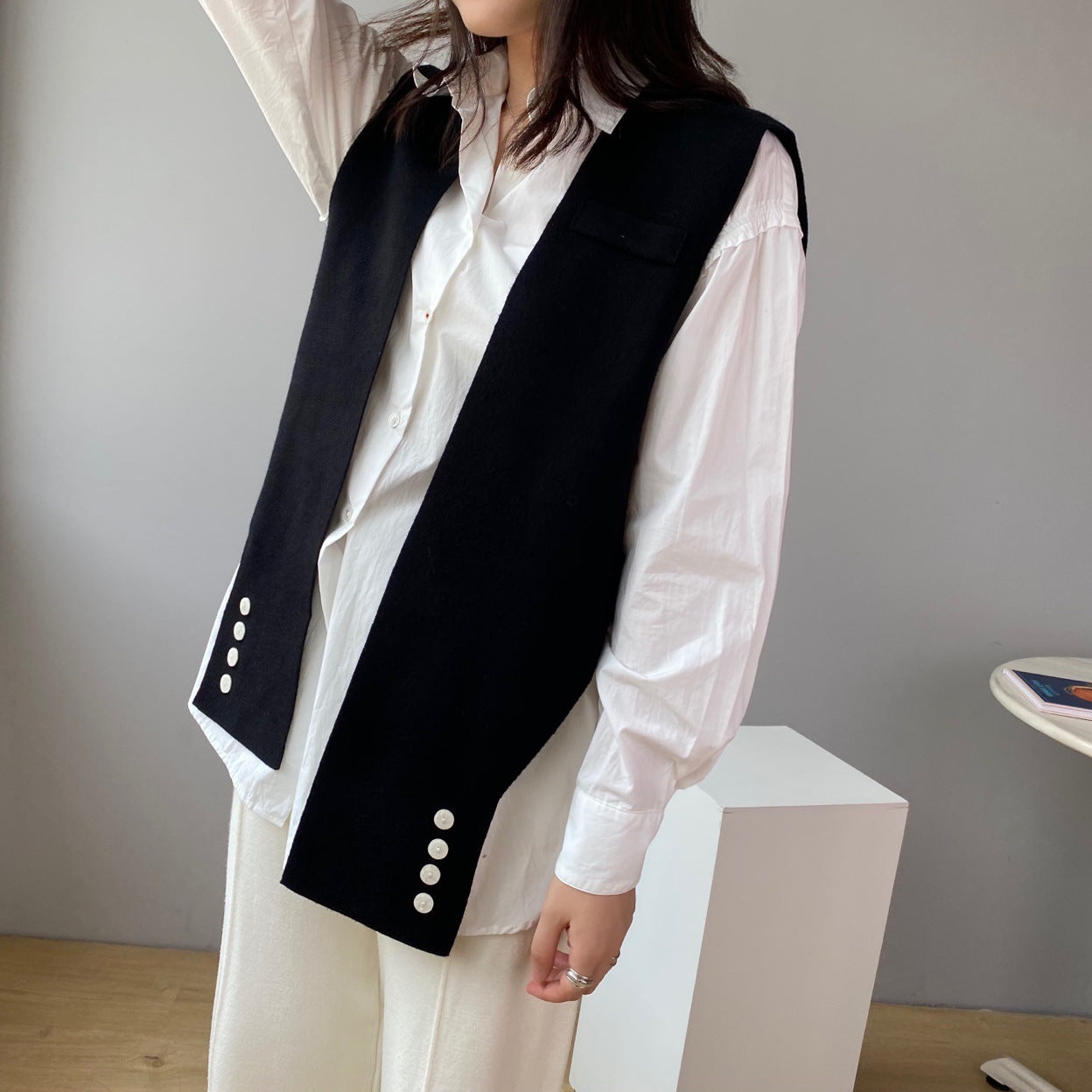 Women's British Style Vest Coat Shawl