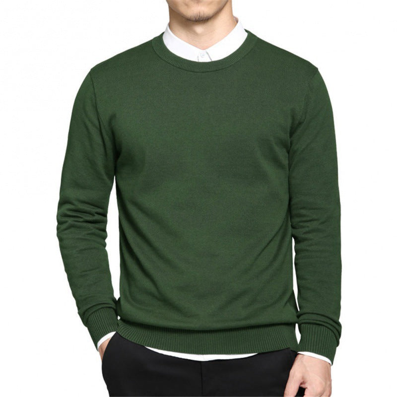 Fashionable Men's Round Neck Slim Knitted Sweater