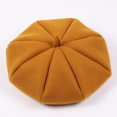 Children's pumpkin octagonal beret