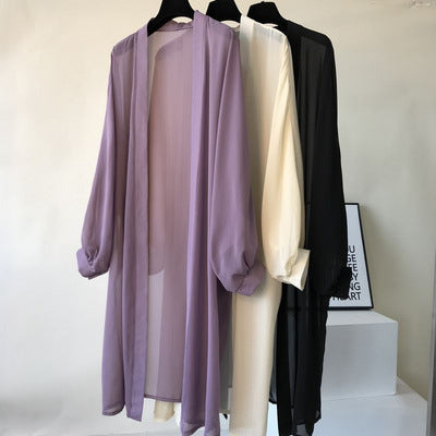 Women's Mid-Length Loose Shawl and Air-Conditioned Cardigan