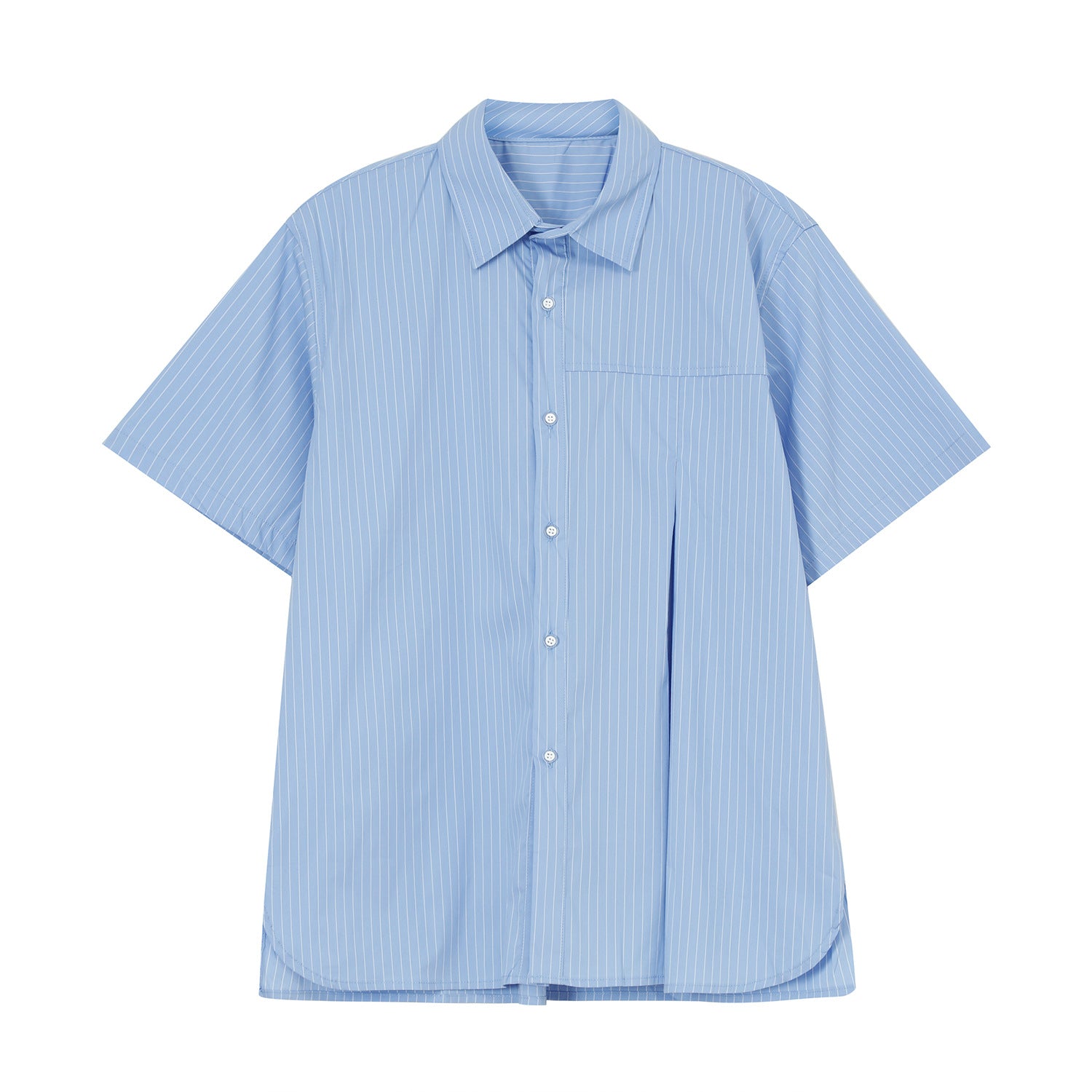Simple Casual Loose Fold Design Short-sleeved Shirt Tide
