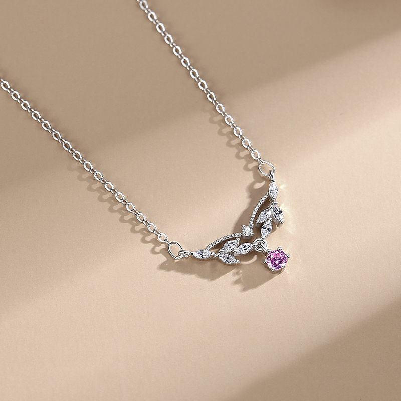 S925 Sterling Silver Drop Zirconium Diamond Necklace