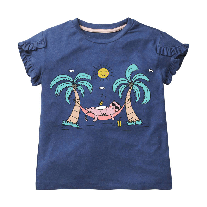 Summer Children's Clothing Cotton Children's Round Neck Short-sleeved T-shirt