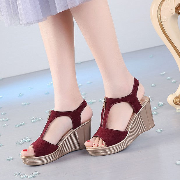 Fish mouth high heel sandals