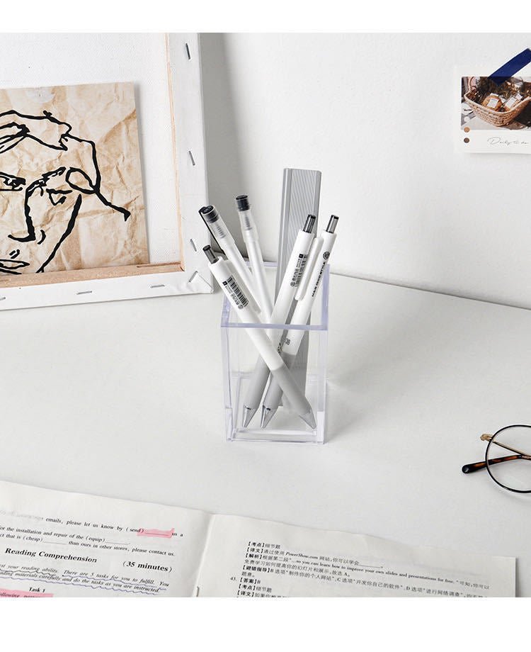Acrylic Square Pen Holder Storage Box Cosmetic Brush Storage Bucket