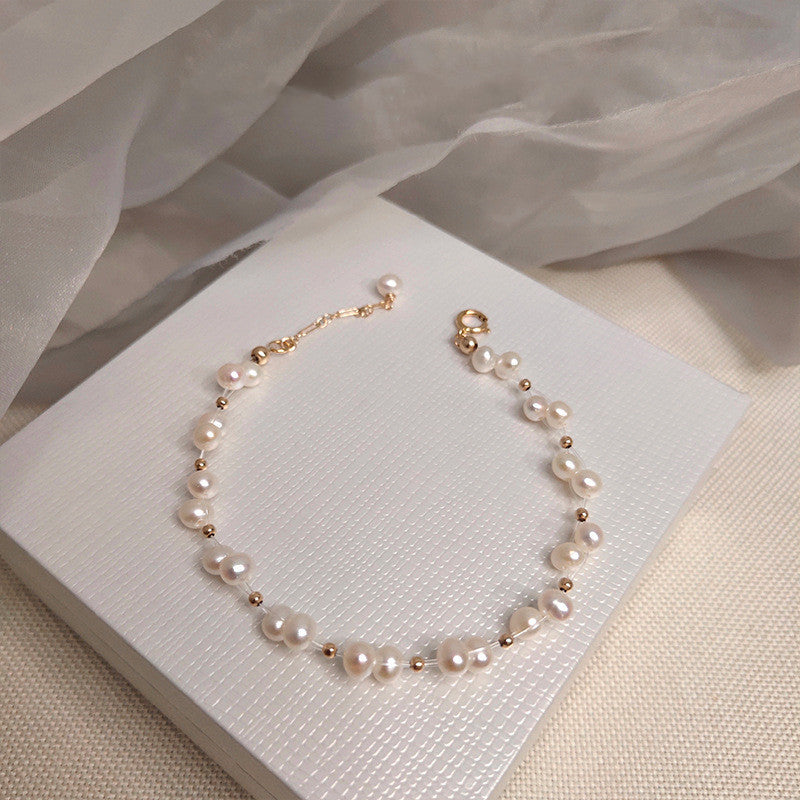 Bardo Hand-woven Fancy Natural Small Pearl Bracelet