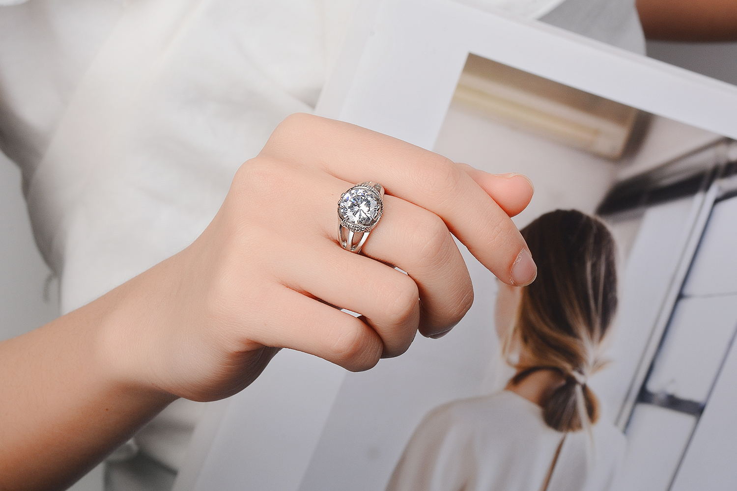 Titanium Steel Casting Fashion Simple Female Jewelry Ring