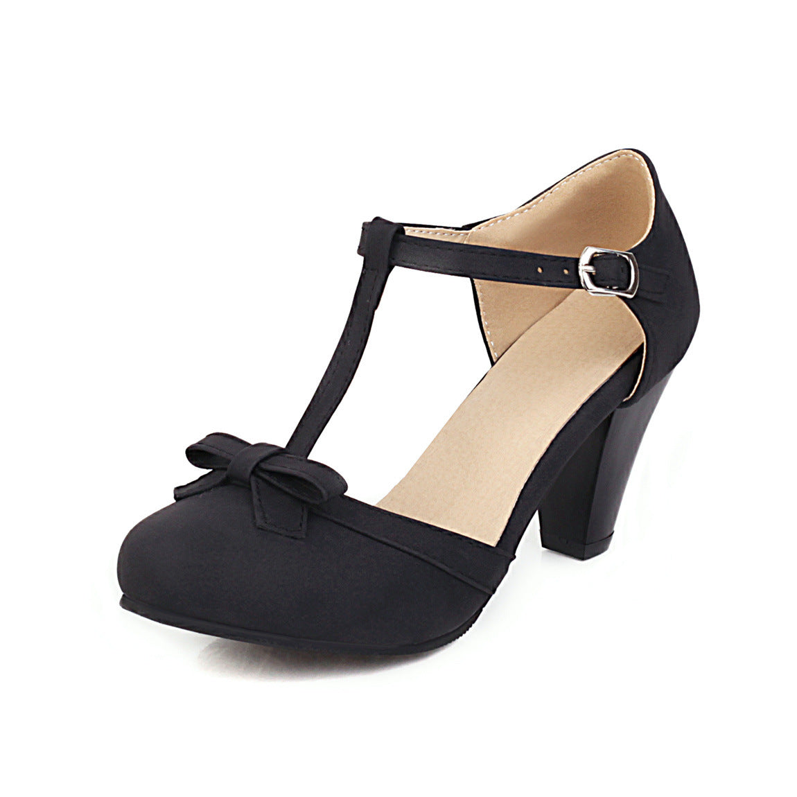 Heel T-shaped buckle Shoes