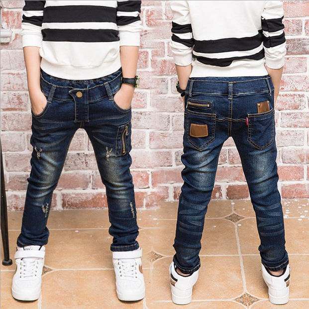 Boys' Jeans Korean Style Trousers Loose-fitting Pants