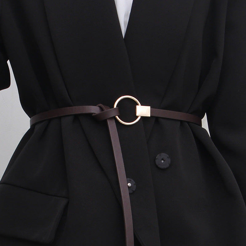 Black Knotted Shirt Suit Belt
