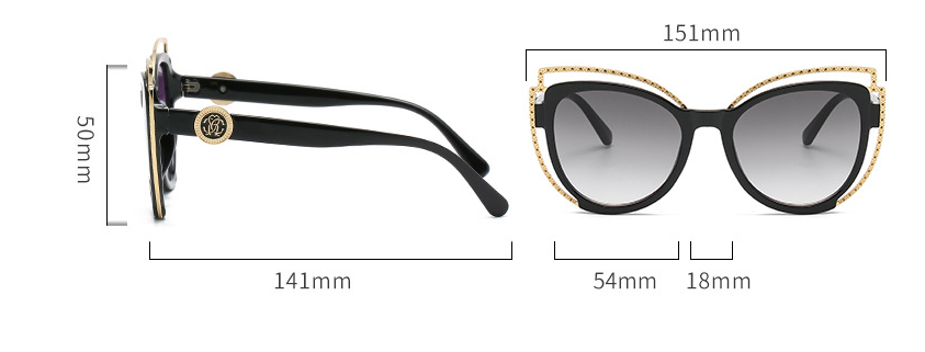 Fashion New Cat Eye Sunglasses Personality Metal Decoration Net Red Sunglasses