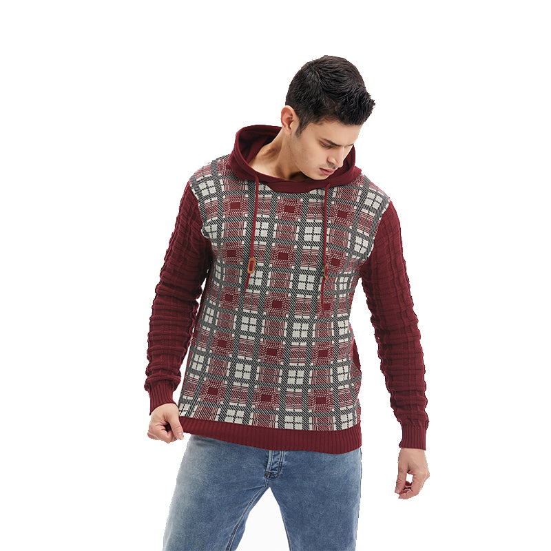 Breathable Outdoor Sports Pullover Plaid US Size Men Hoodies